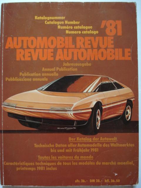 Revue Automobile/Automobil Revue Katalog Catalogue 1981, Livres, Envoi, Utilisé, Général