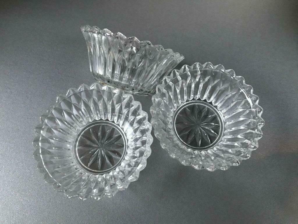 Set van 3 glazen schaaltjes - 10 x 3 cm, Huis en Inrichting, Ophalen of Verzenden, Zo goed als nieuw, Glas, Kom(men)