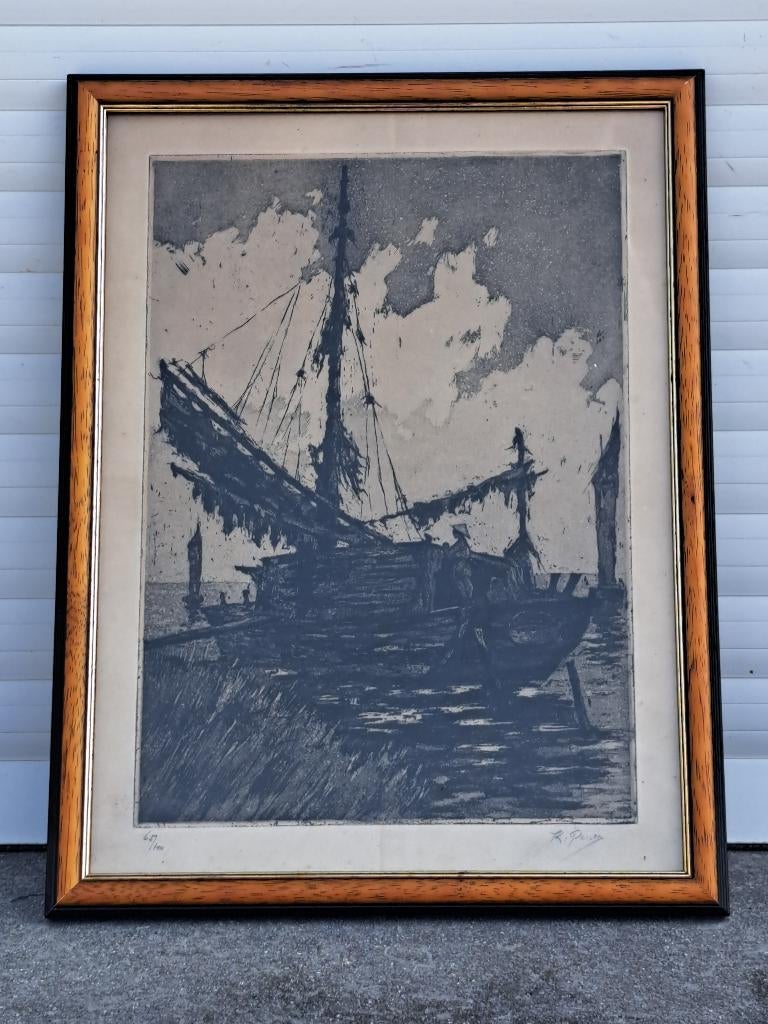 Gravure signe kurt peiser, Ophalen of Verzenden