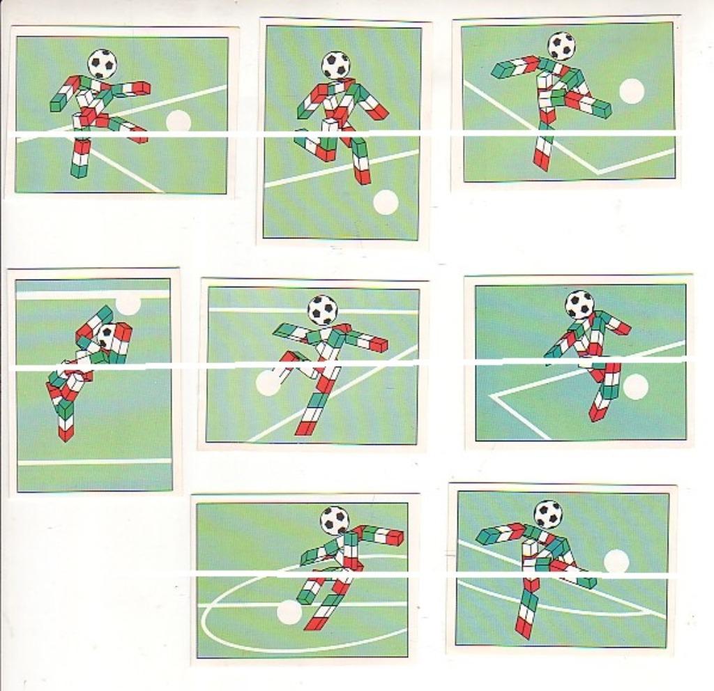 Panini Italia '90/Animation/8 autocollants, Collections, Articles de Sport & Football, Comme neuf, Affiche, Image ou Autocollant