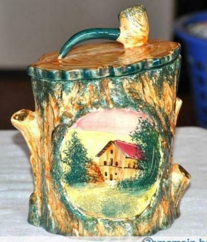 pot a tabac en faience forme tronc d'arbre, Enlèvement ou Envoi