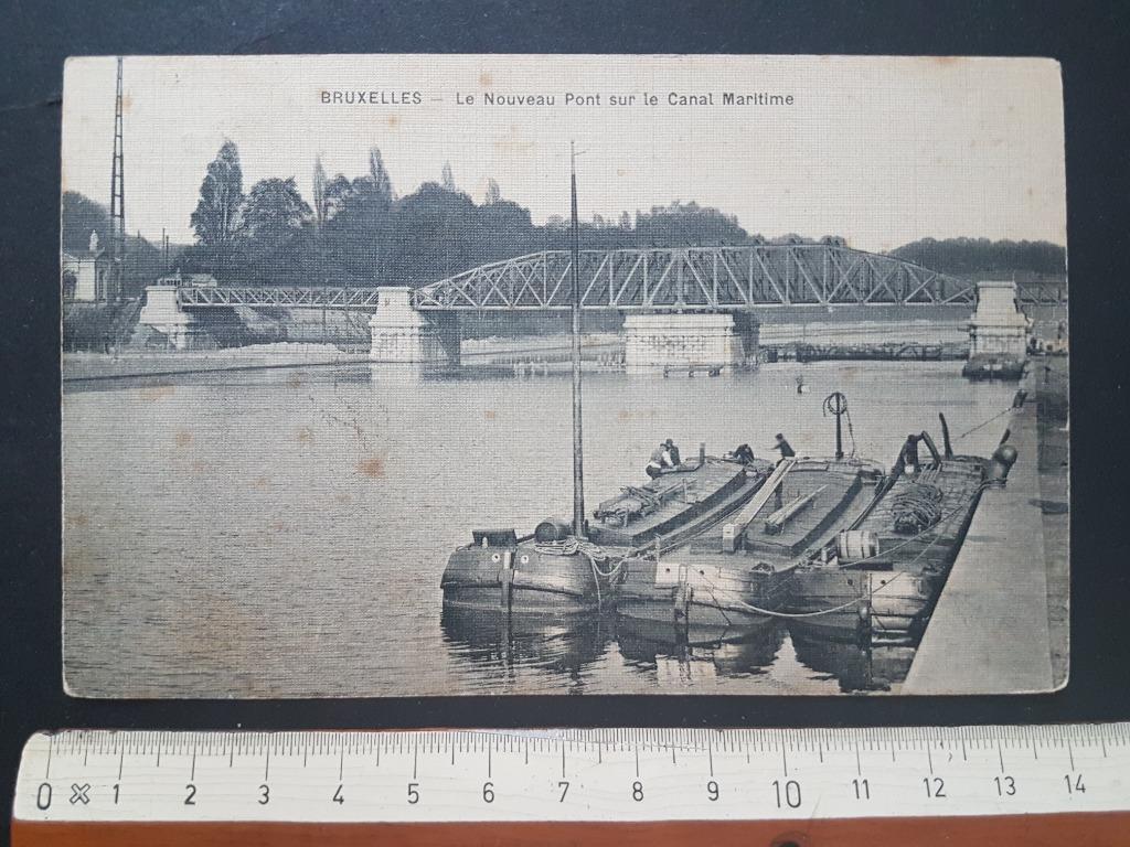 Carte postale Bruxelles Nouveau Pont Canal Maritime Péniche, Enlèvement ou Envoi, Avant 1920, Affranchie, Bruxelles (Capitale)