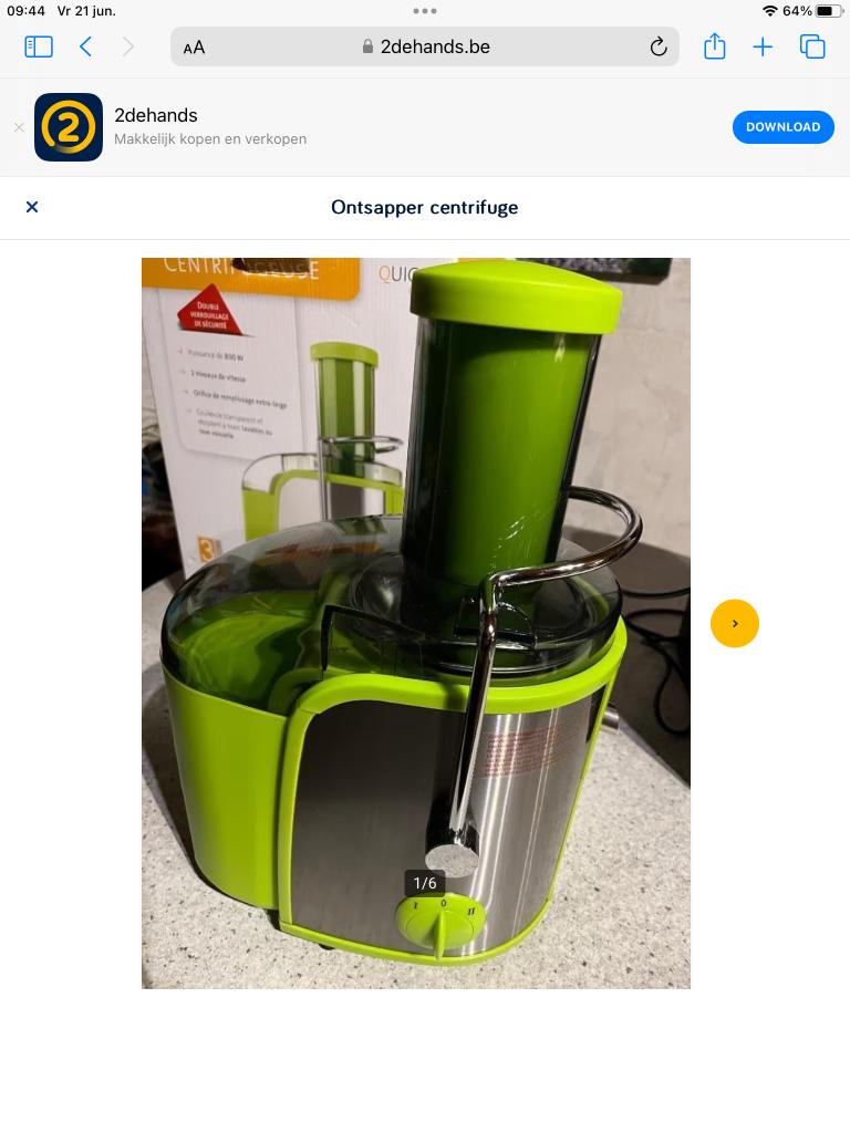 Sapcentrifuge, Ophalen, Zo goed als nieuw, Elektrisch, Sapcentrifuge
