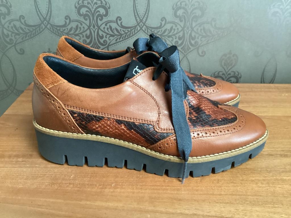 Sneakers DL sport 38 cognac, Bruin, Ophalen of Verzenden, Zo goed als nieuw, Sneakers