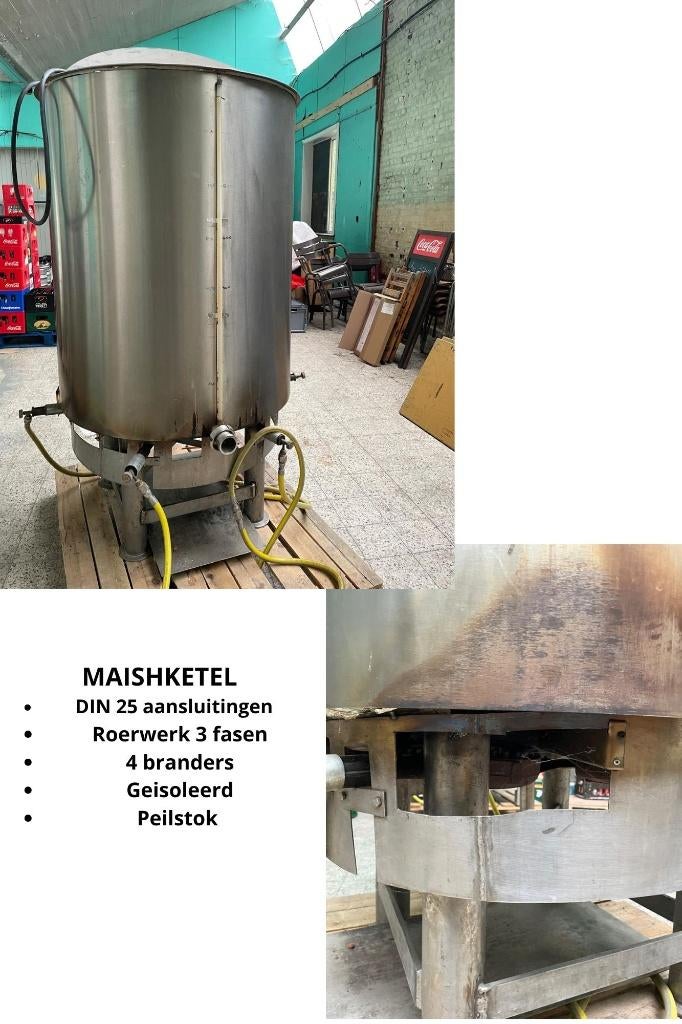 Professionele 550 L brouwinstallatie – VERLAAGD IN PRIJS, Articles professionnels, Horeca | Autre, Enlèvement
