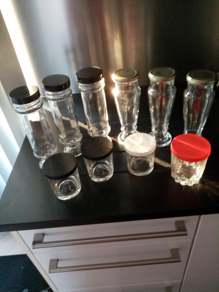 16 glazen, bokalen met deksel, voor veel doeleinden, Ophalen of Verzenden, Zo goed als nieuw