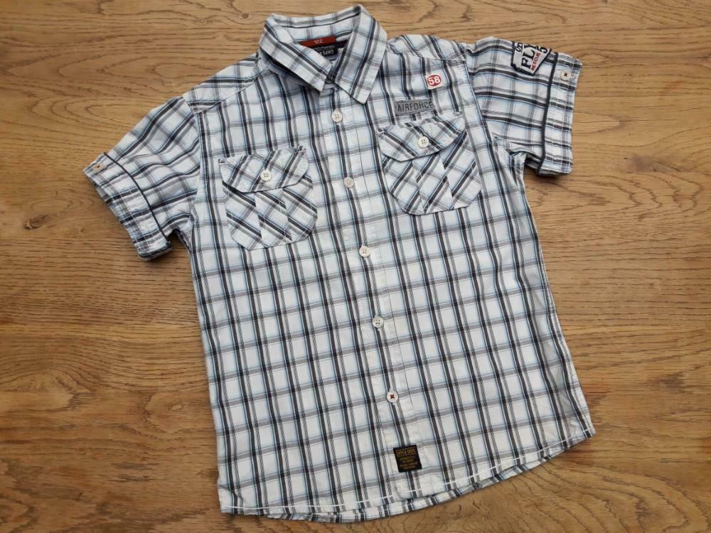 Chemise blanche à carreaux Chips & Cheps taille 122, Enfants & Bébés, Enlèvement ou Envoi, Utilisé