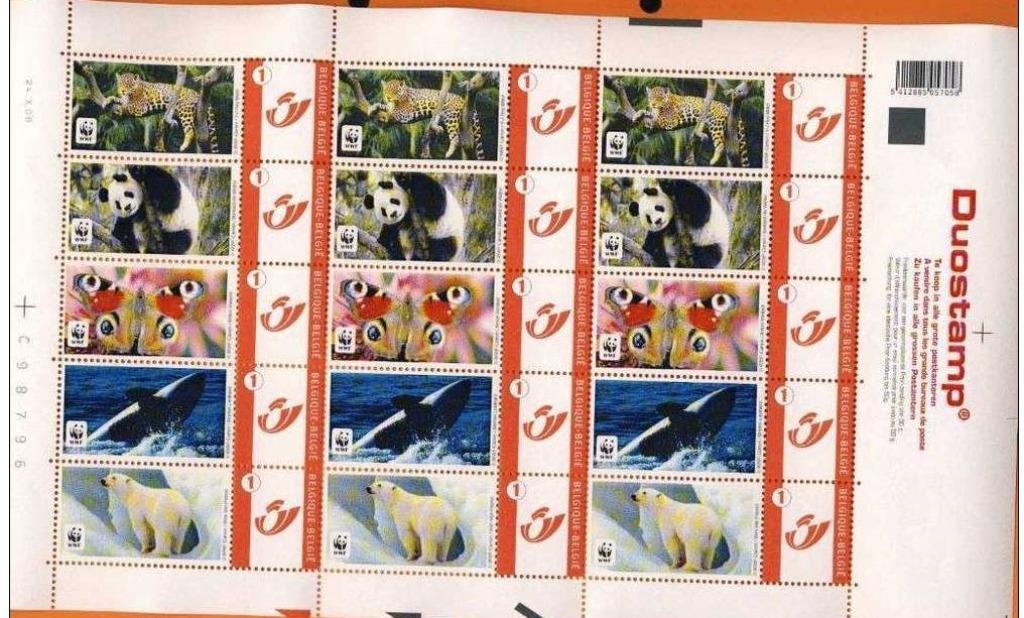 2008- 15 x 1.65 € tarif 2026  -PANTHERE- ORGUE-OURS- WWF, Enlèvement ou Envoi, Non oblitéré, Animal et Nature