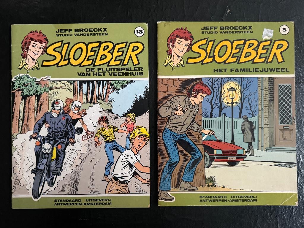 SLOEBER - 2 strips - Album 3 en album 13, Plusieurs BD, Enlèvement ou Envoi, Utilisé, Jeff Broeckx.
