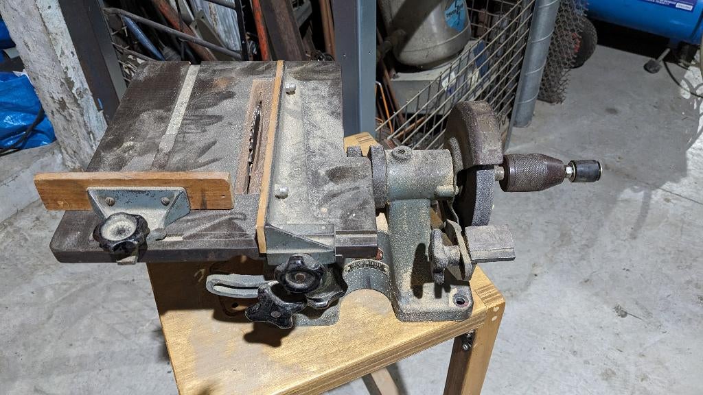 Zaagtafel met slijpschijf en boorkop, Doe-het-zelf en Bouw, Ophalen, Gebruikt, Overige typen, 30 tot 70 mm