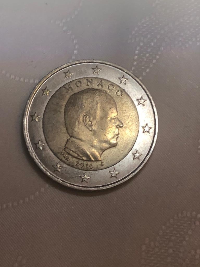 Gebruikte Monaco-munt van 2 euro 2016 in goede staat., Postzegels en Munten, Munten | Europa | Euromunten, Ophalen of Verzenden
