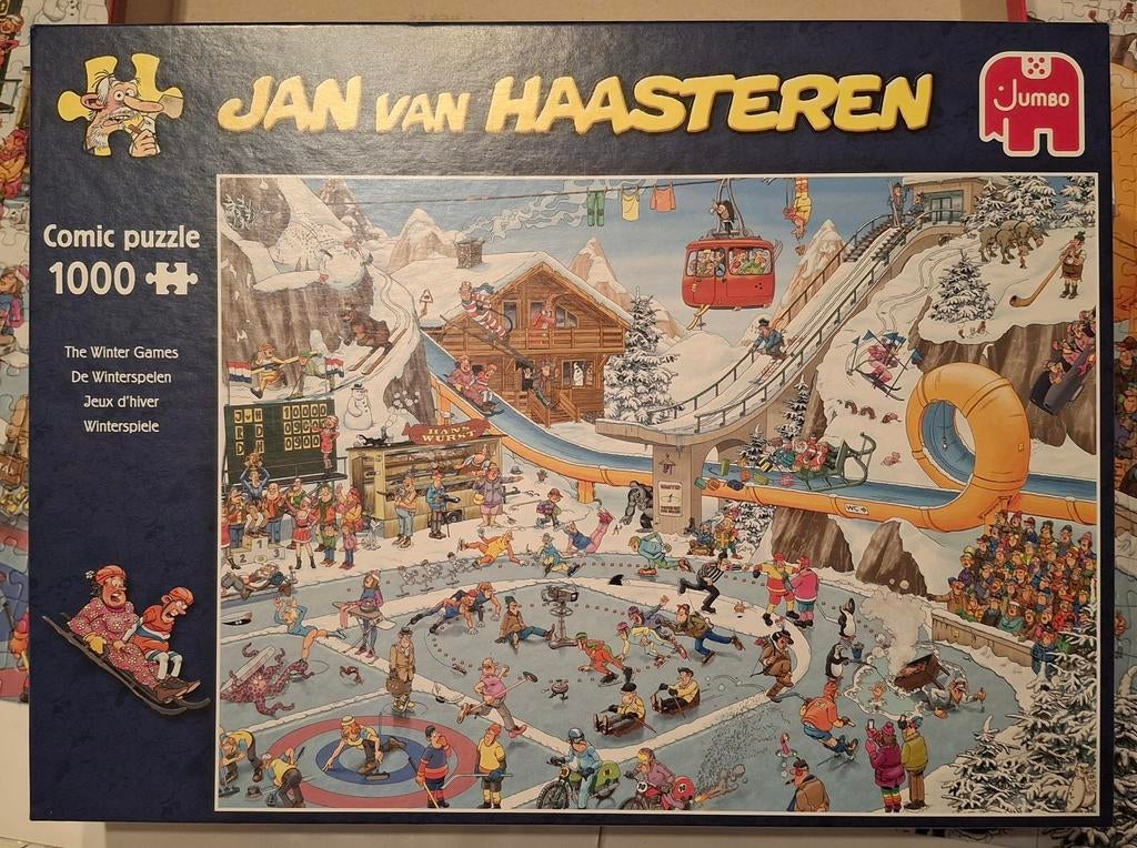 Legpuzzel Jan van Haasteren - De Winterspelen - 1000 stukjes, Enlèvement, 500 à 1500 pièces, Comme neuf, Puzzle