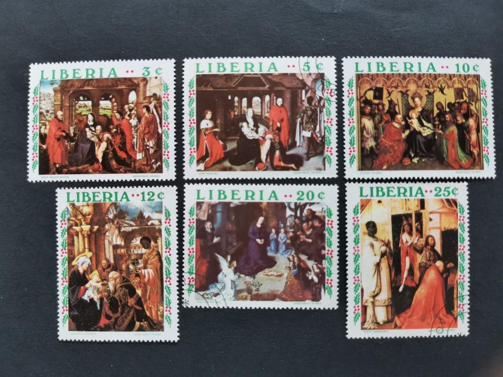 Liberia 1970 - Kerstmis - kunst - Driekoningen, Ophalen of Verzenden, Overige landen, Gestempeld