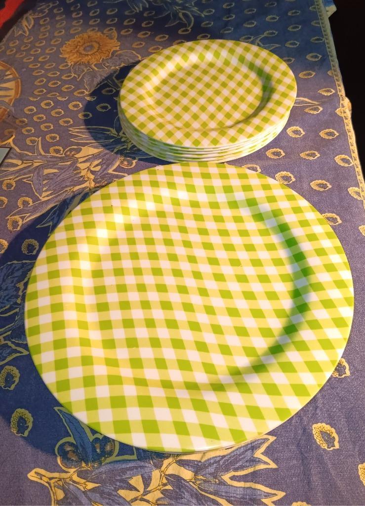 12 platte borden  6x 20 cm - 6x 25 cm melamine, Ophalen of Verzenden, Nieuw, Overige materialen, Bord(en)