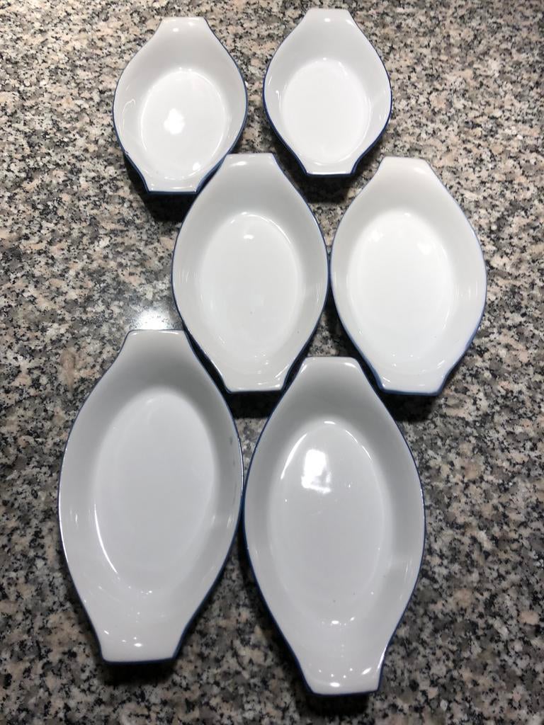 6 porseleinen schaaltjes, Ophalen of Verzenden, Effen, Porselein, Schaal of Schalen