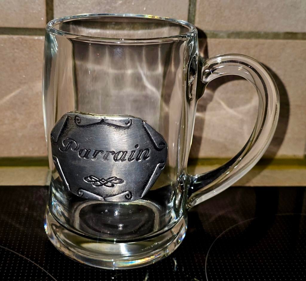 NIEUWE MOK MET TIN, Nieuw, Glas, Overige stijlen, Glas of Glazen