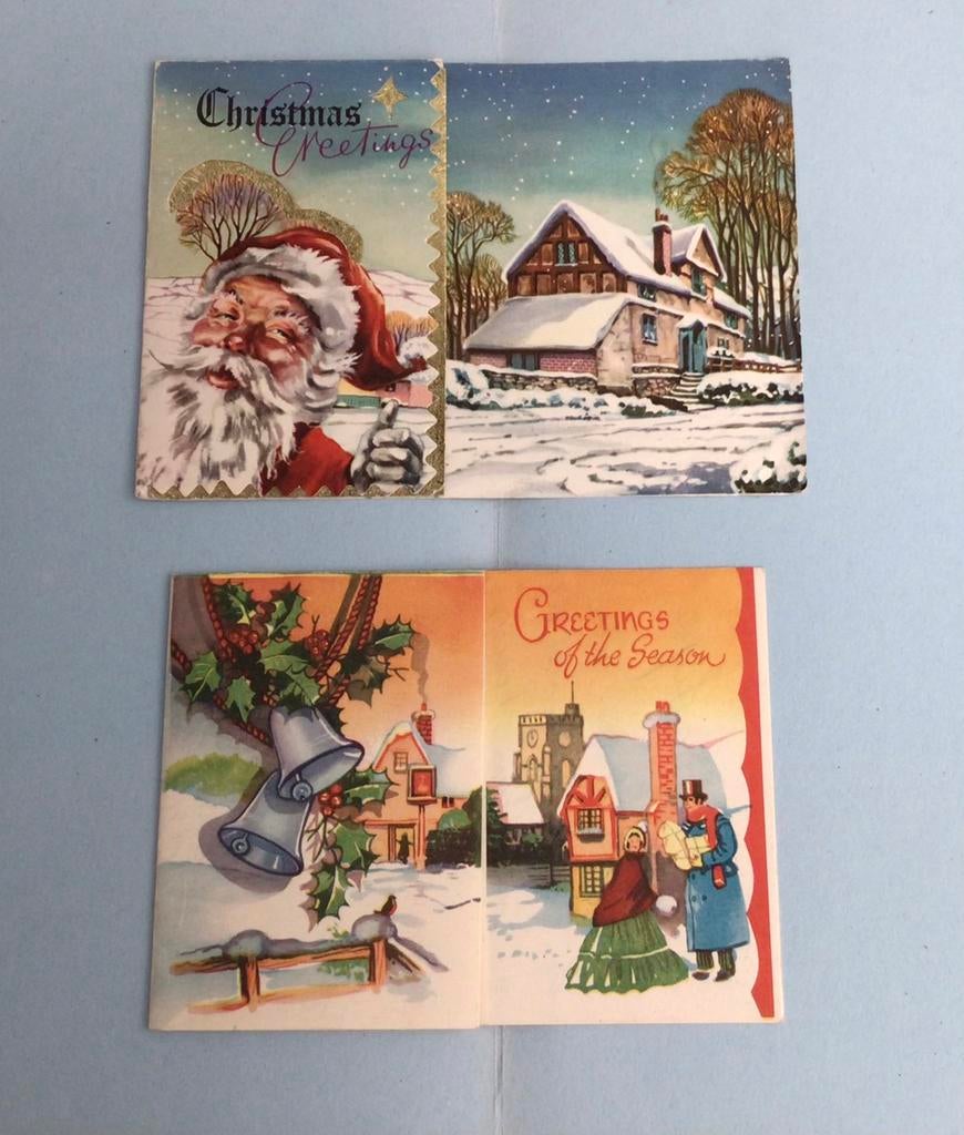 2 Engelstalige Kerst/Nieuwjaarskaarten., Ophalen of Verzenden