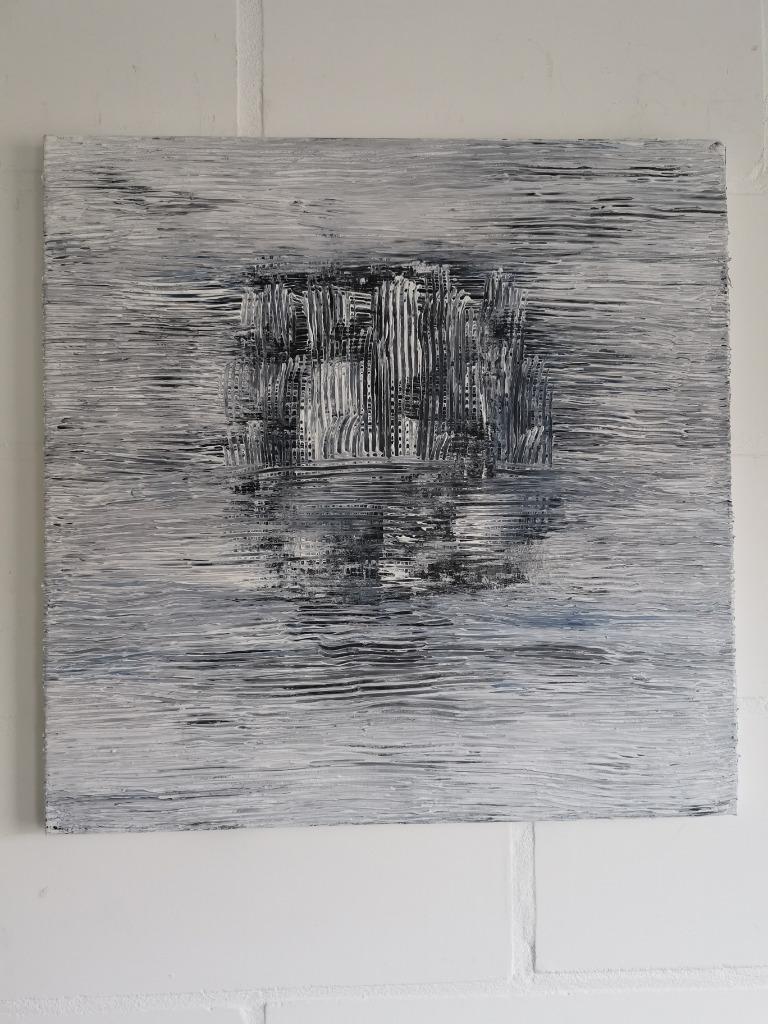 De stad - acryl op doek, Antiek en Kunst, Ophalen