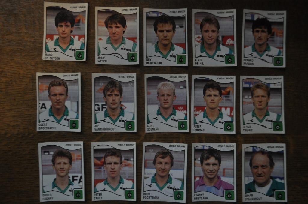 PANINI 15 STICKERS FOOTBALL 90 CERCLE BRUGGE, Envoi, Comme neuf, Plusieurs autocollants