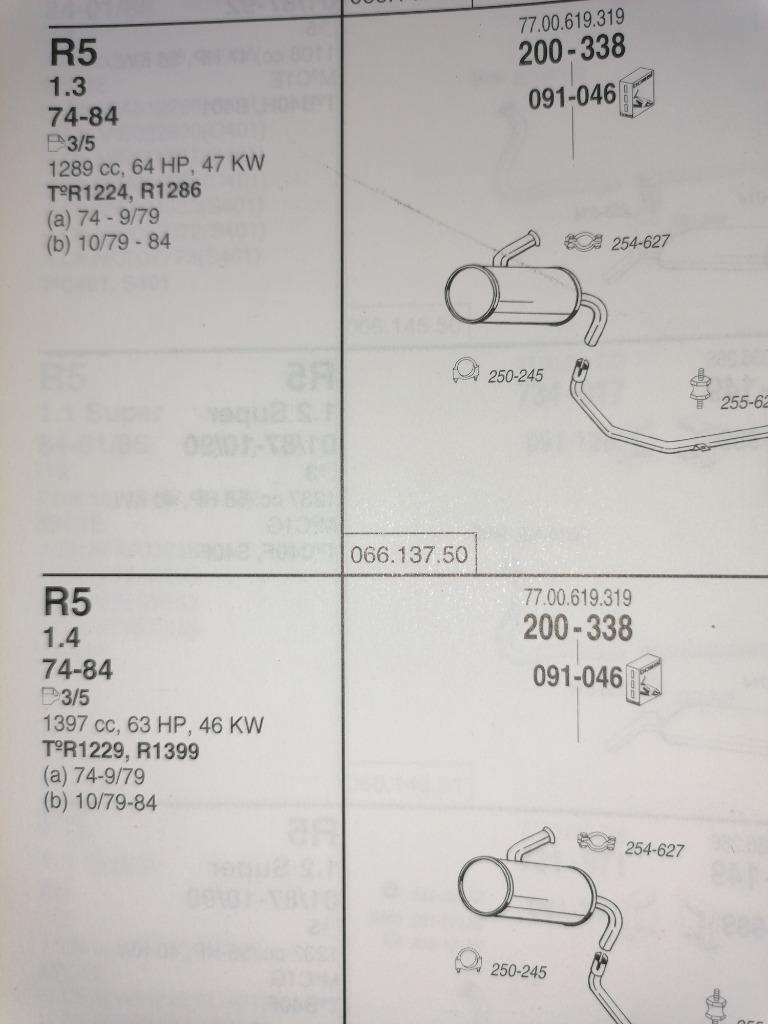 Renault r5 1.3.1.4 r1224 r1286 r1229 r1399 uitlaatdemper 74-, Ophalen of Verzenden, Nieuw, Renault