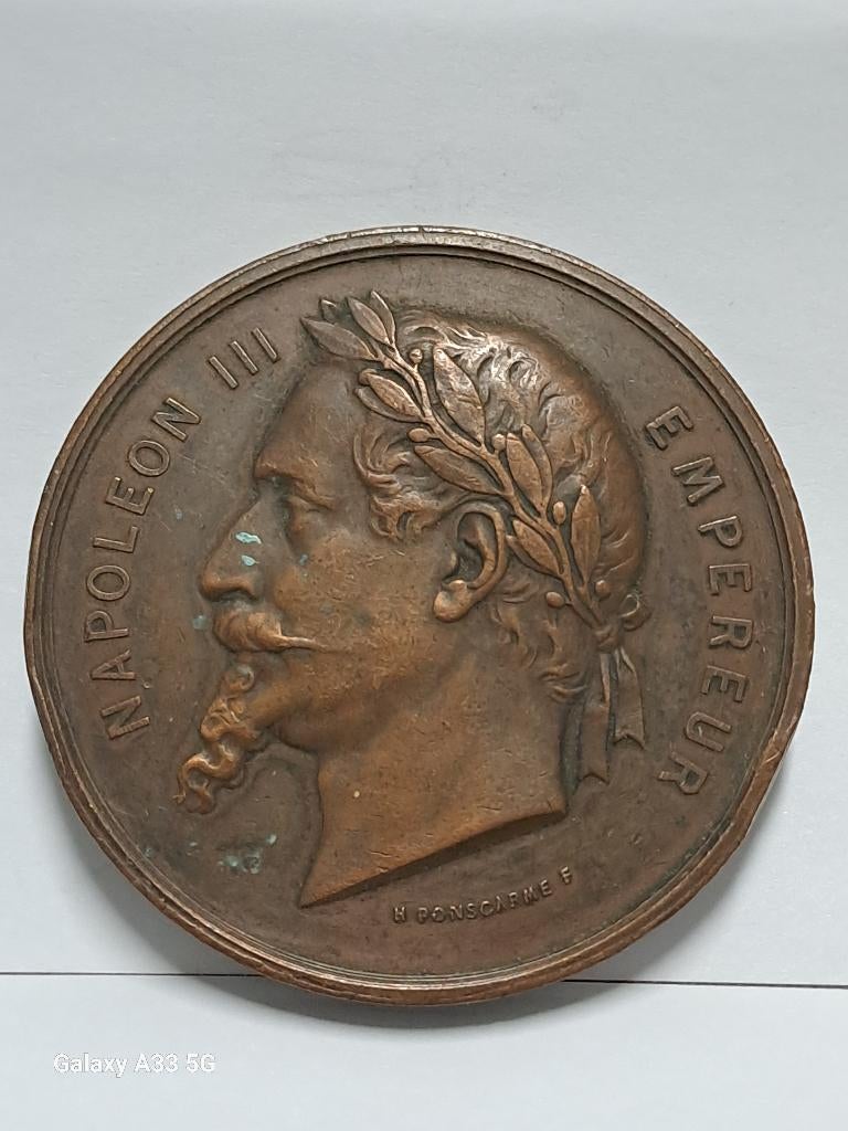 France Napoléon , médaille de récompense 1867, Ophalen of Verzenden, Brons