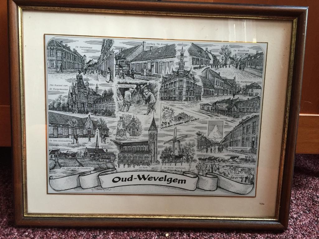 Glasgravure "Oud Wevelgem", Antiquités & Art, Curiosités & Brocante, Enlèvement