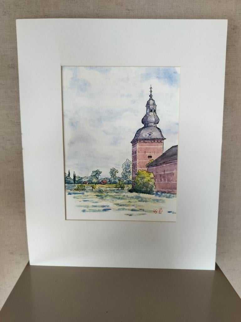 Mooie aquarel, Antiek en Kunst, Kunst | Litho's en Zeefdrukken, Ophalen