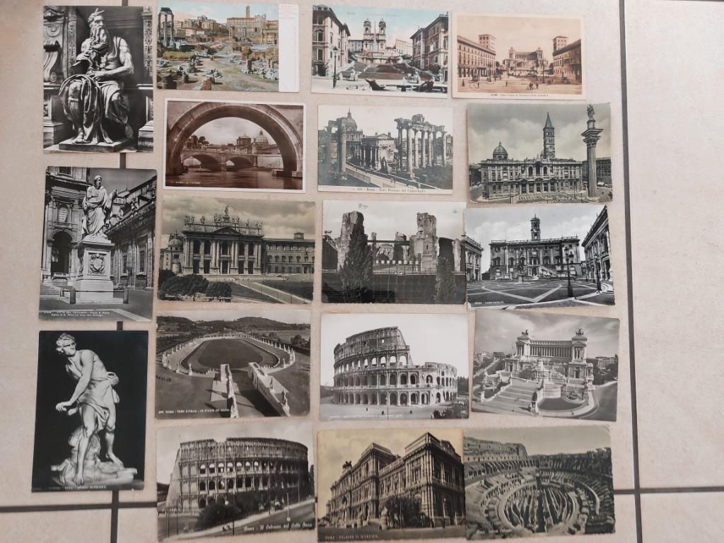 lot van 34 oude postkaarten van Rome, Verzenden