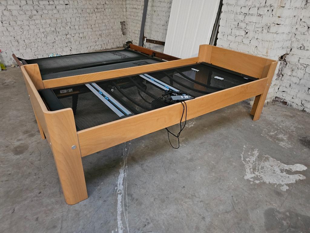 Auping Auronde 90 x 200 cm hoge model 48,5 cm elektrisch, 90 cm, Eenpersoons, Ophalen of Verzenden, 200 cm