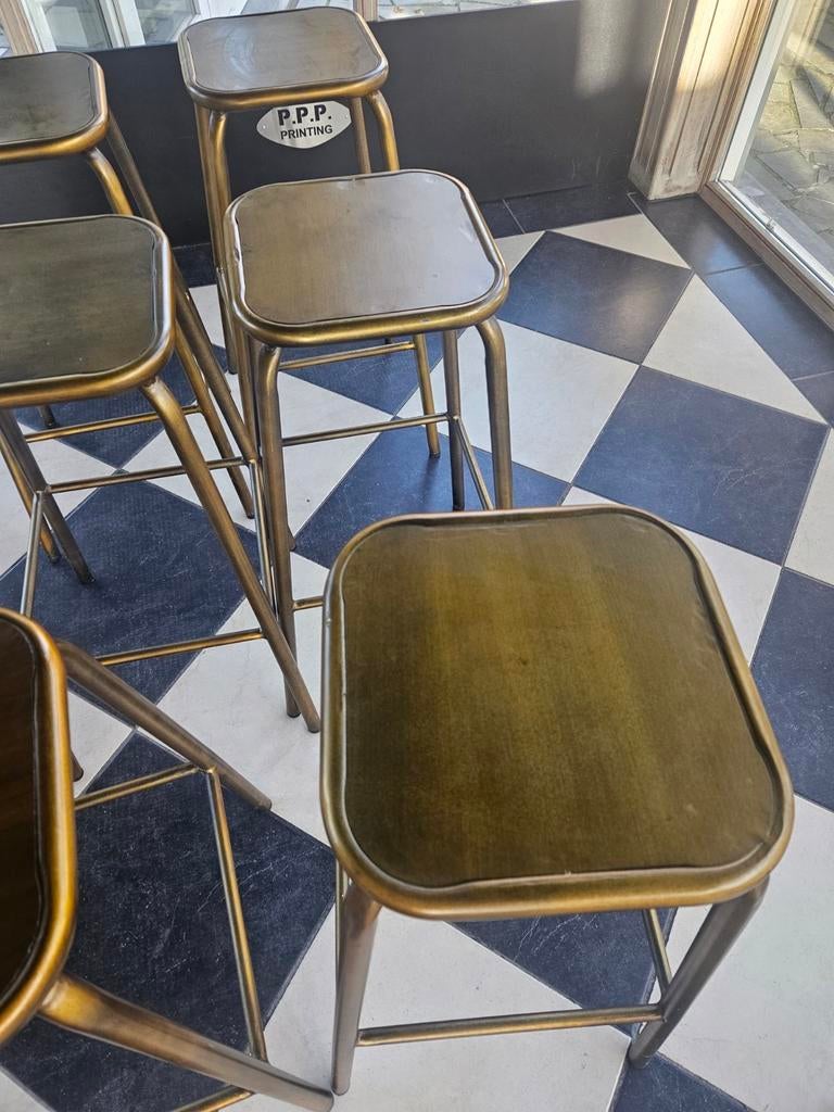 Tabourets dorés., 4 tabourets, Enlèvement, Métal, Avec repose-pieds