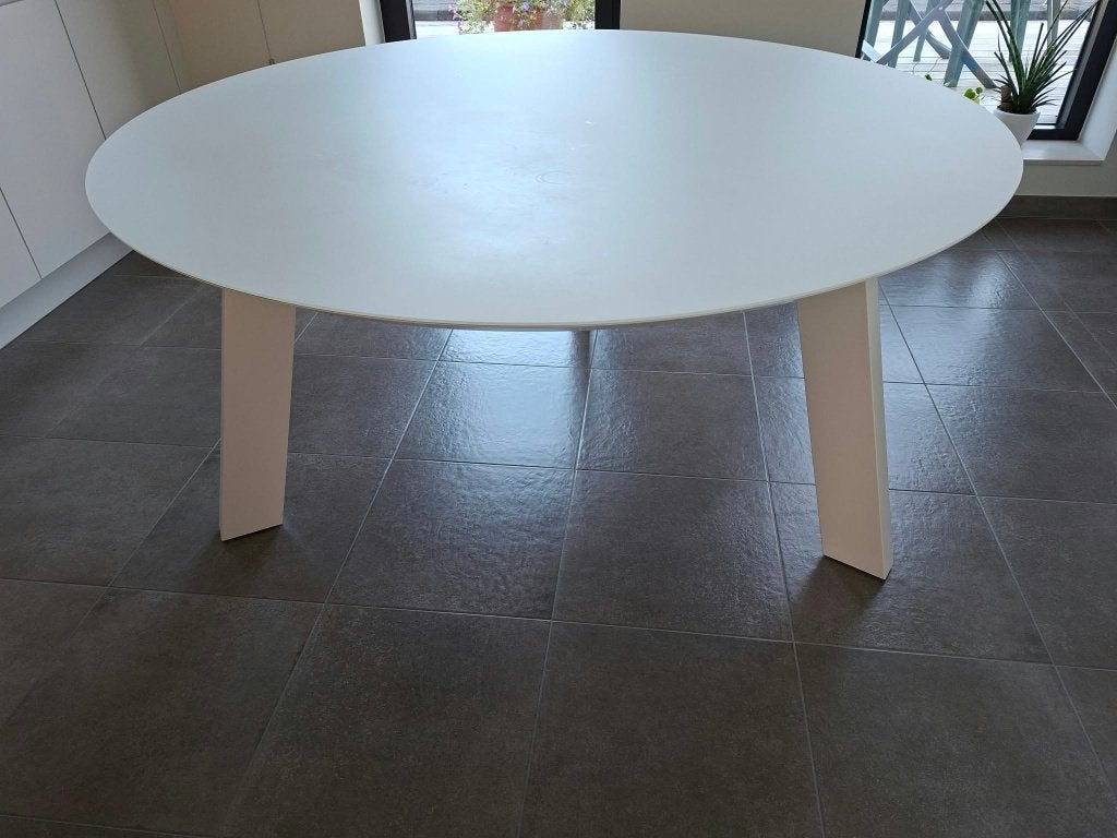 Ronde eettafel 160 cm diameter, Huis en Inrichting, Ophalen, 150 tot 200 cm, Rond, Zo goed als nieuw