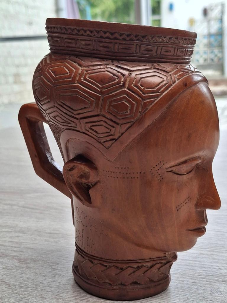 Prachtige Handgesneden Afrikaanse Kuba Beker (Congo), Antiek en Kunst, Ophalen of Verzenden