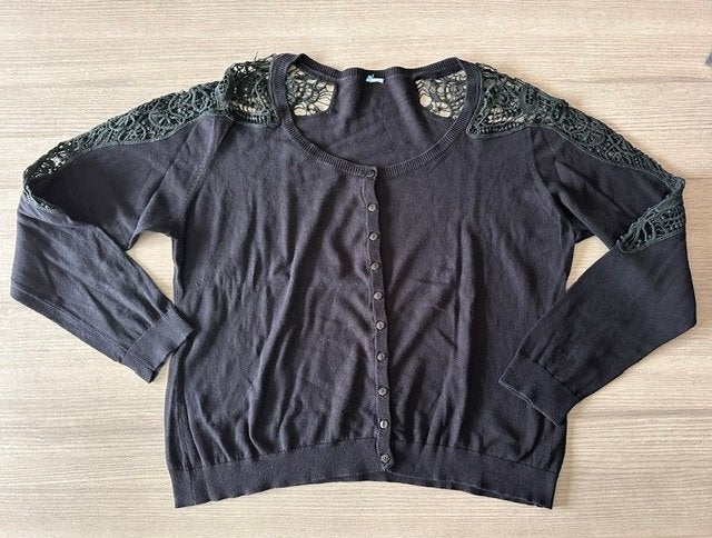 Cardigan taille XL (nr7548), Enlèvement ou Envoi, Porté, Taille 46/48 (XL) ou plus grande, Noir