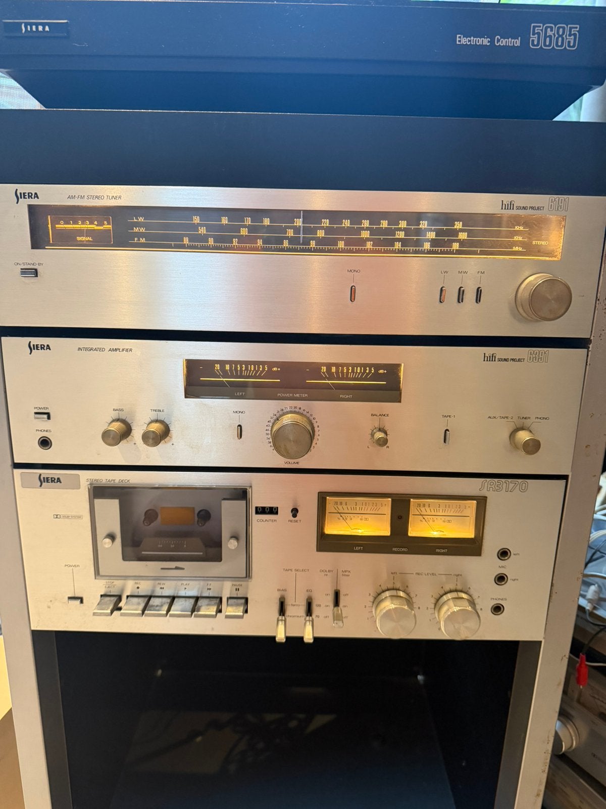 Philips erres siera vintage stereo losse componenten meubel, Philips, Comme neuf, Enlèvement, Composants en vrac