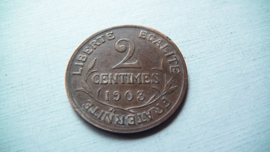 france 2 centimes 1903, Enlèvement, France