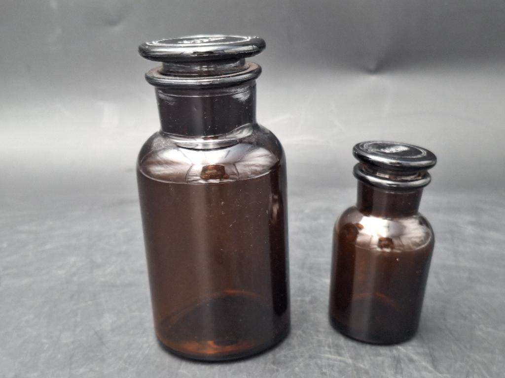 oude glazen apothekers flesjes, Antiek en Kunst, Ophalen of Verzenden