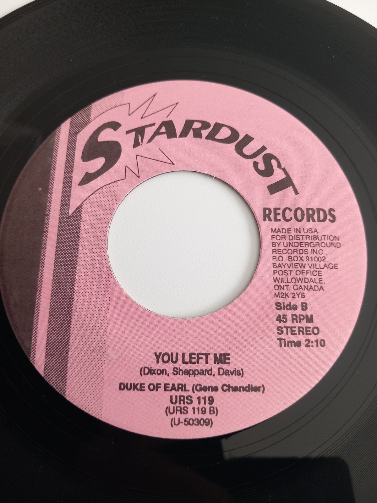 GENE CHANDLER. YOU LEFT ME.  POPCORN USA 45T, Enlèvement ou Envoi