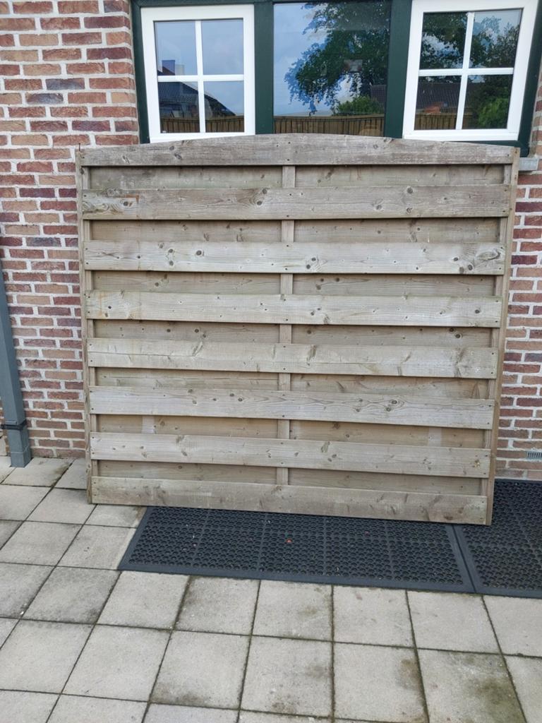 Tuinscherm 2stuks grenenhout 200x180., Tuin en Terras, Schuttingen, Ophalen