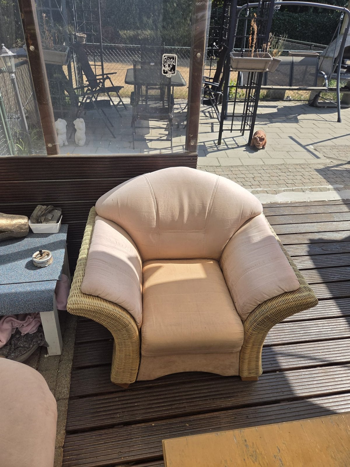 Salontafel en 3 zetels, Tuin en Terras, Ophalen, Gebruikt