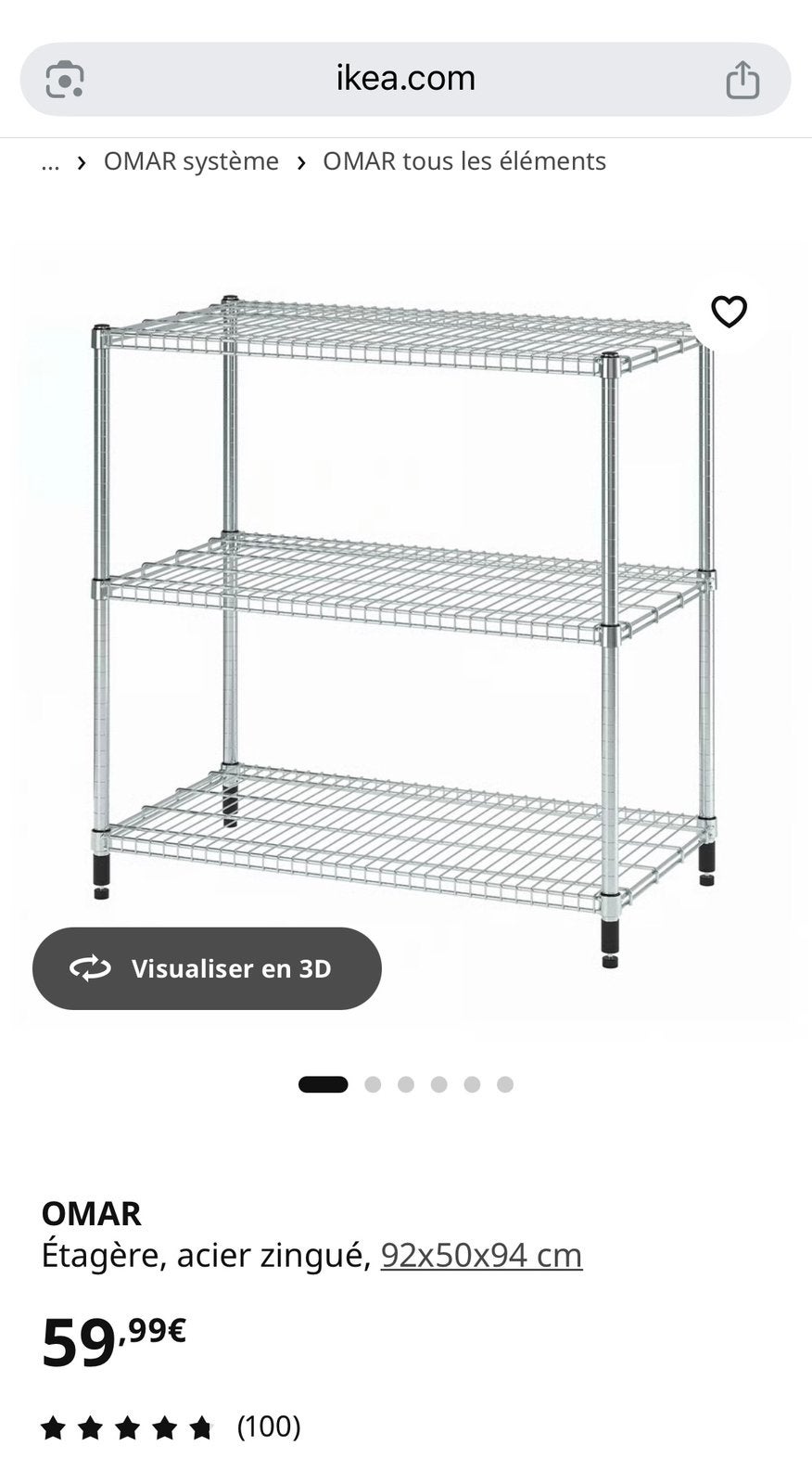 Etagere ikea Omar, Maison & Meubles, Armoires | Étagères, Enlèvement, Utilisé