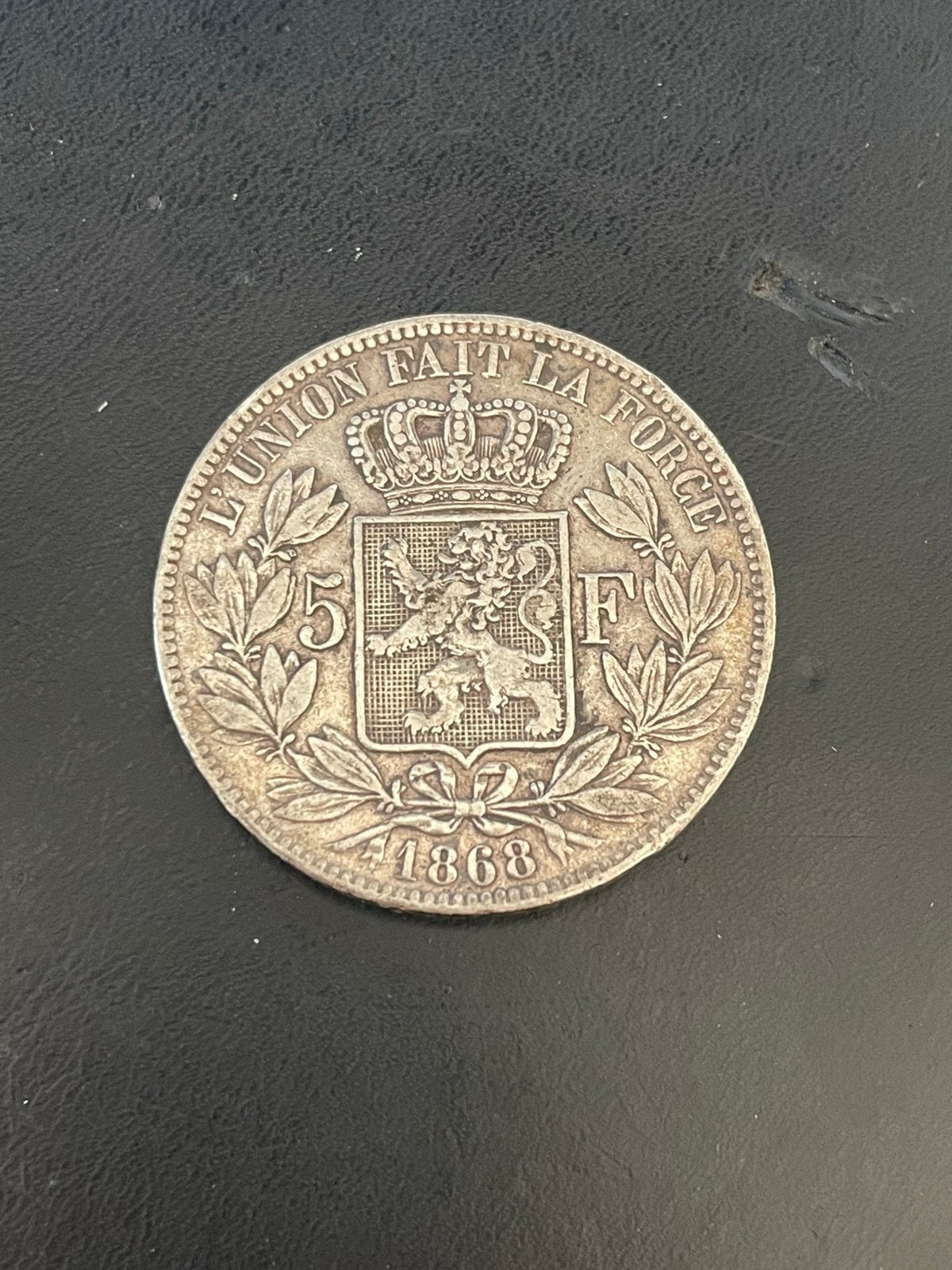 Piece munt zilver argent 5fr leopold II 1868, Timbres & Monnaies, Monnaies | Belgique, Enlèvement ou Envoi, Argent