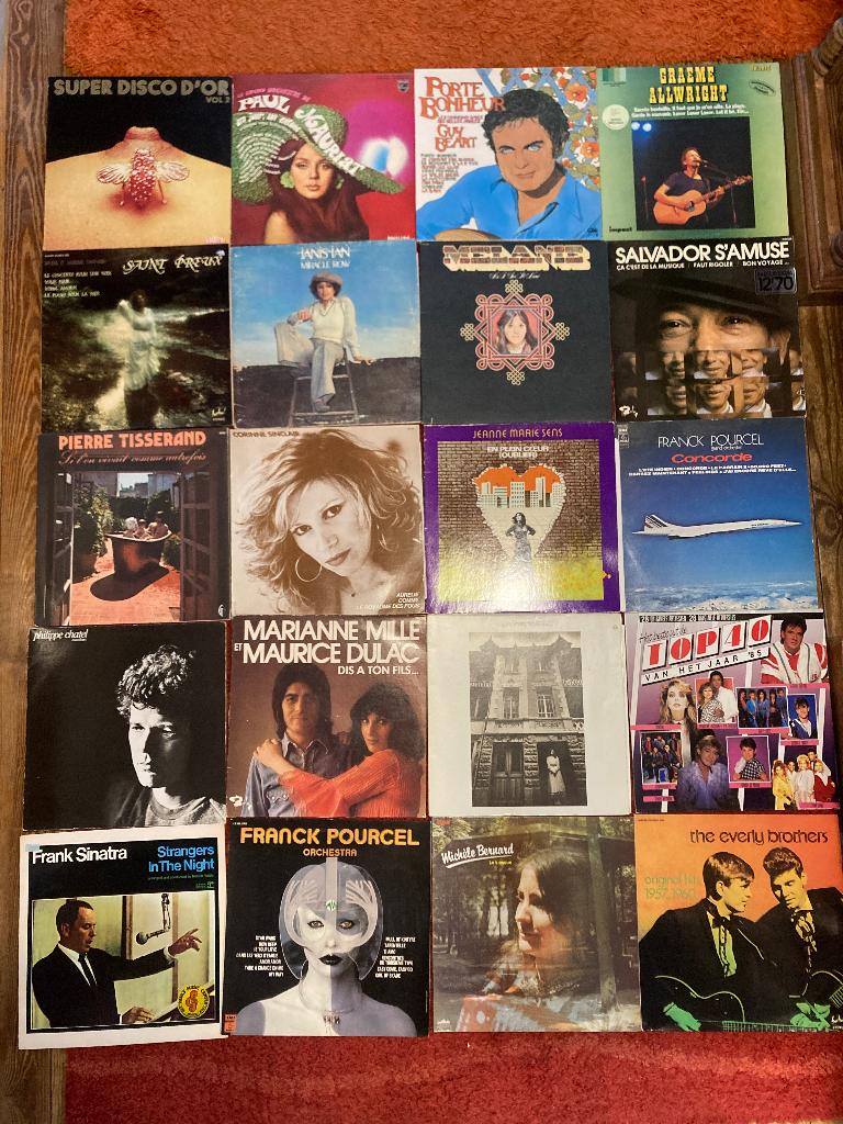 Lot de 20 33 tours Pop Rock Chanson française disco..., Enlèvement, 1970 - 1979, Utilisé, 12 pouces