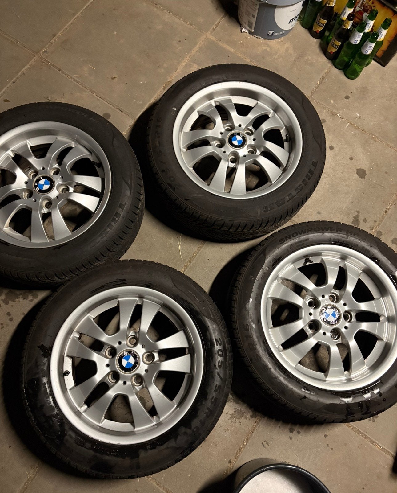 Bmw velgen 5x120 met banden, Ophalen, Velg(en), 16 inch, 205 mm