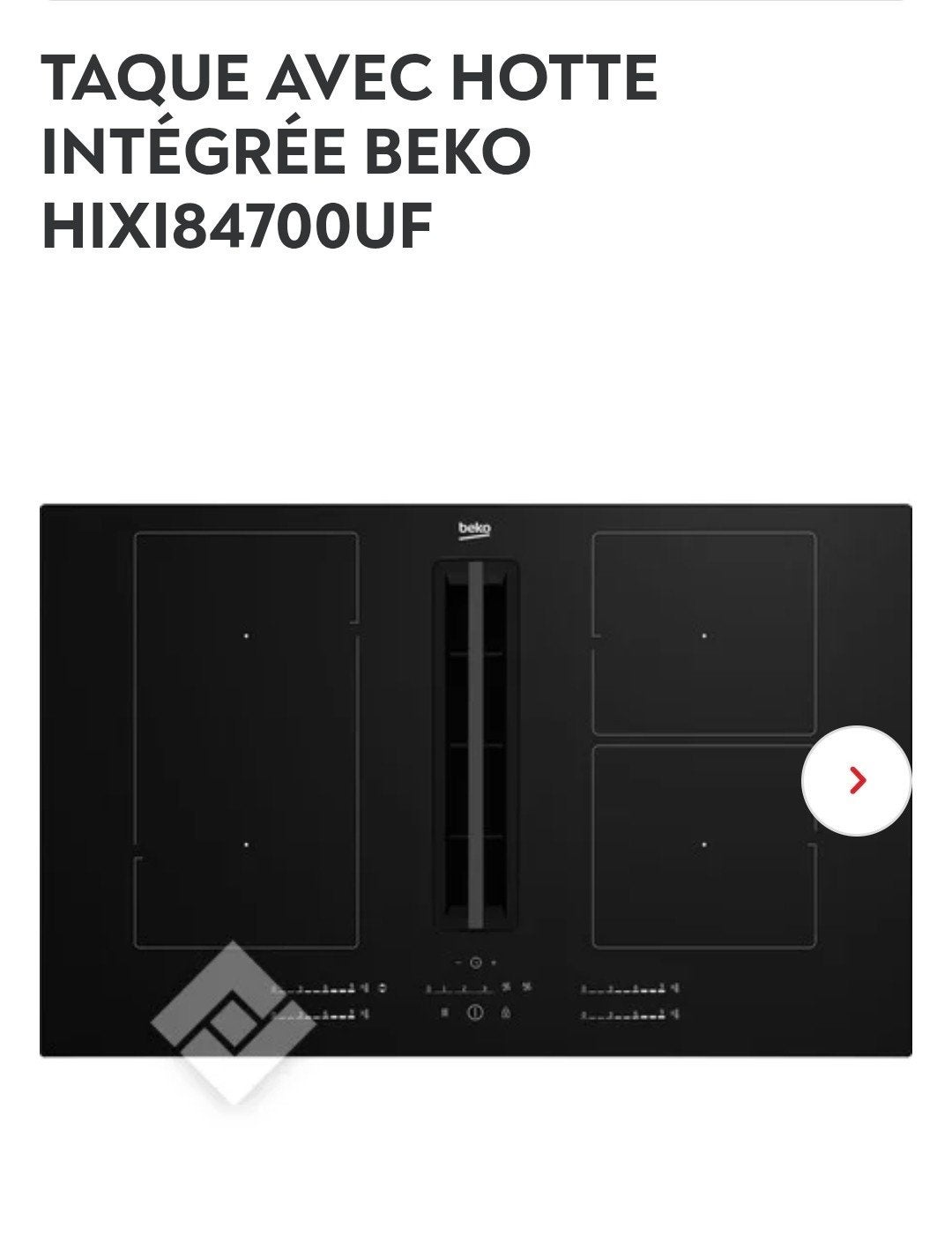 Taque induction 80cm avec aspiration intégrée BEKO Neuve, Enlèvement, Autres types