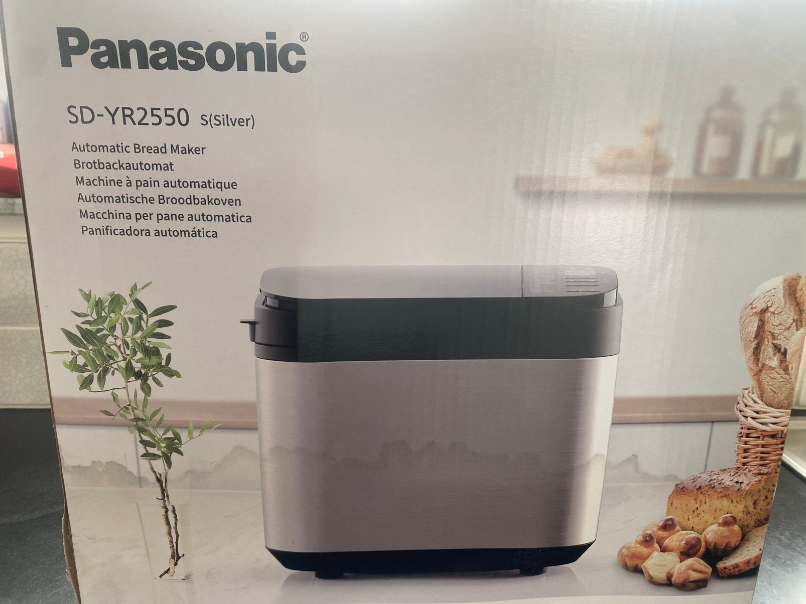 Panasonic SD-YR2550SXE, Kijkvenster, 800 tot 1200 gram deeg, Zo goed als nieuw, Ophalen