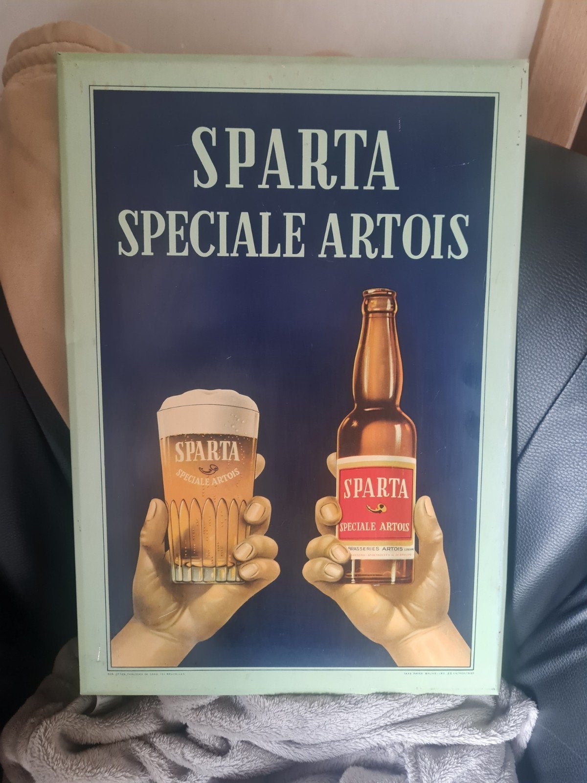 Blikken reclame bord, Verzamelen, Ophalen, Gebruikt, Reclamebord