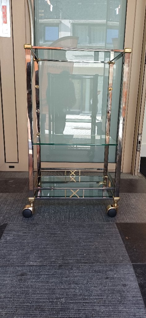 Glazen bijzettafel, Ophalen, Gebruikt, Rechthoekig