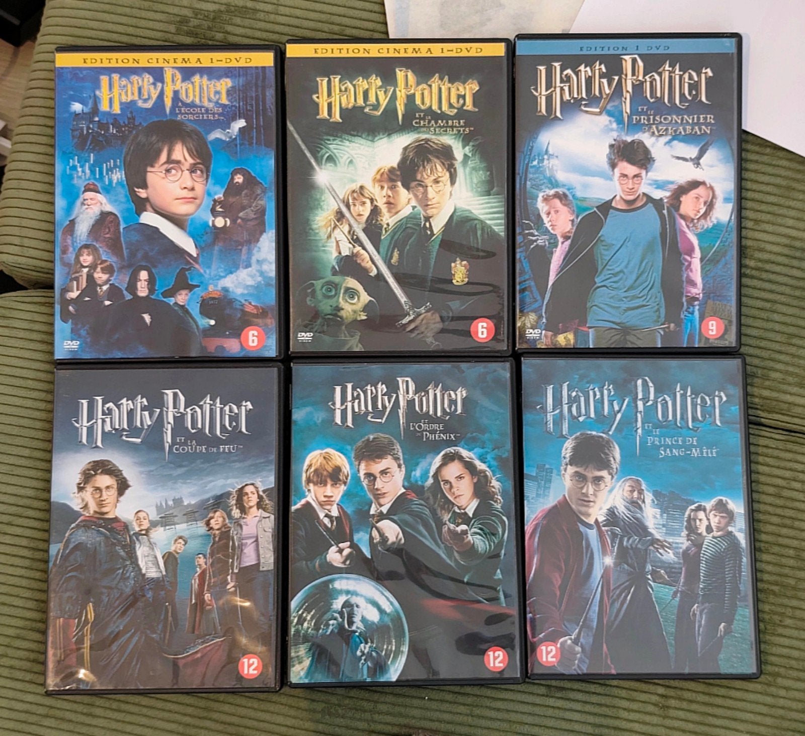 Lot 6 Harry Potter-dvd's (NEGEN filmedities in het Frans) 
E, Ophalen, Nieuw in verpakking, Frans, Frans