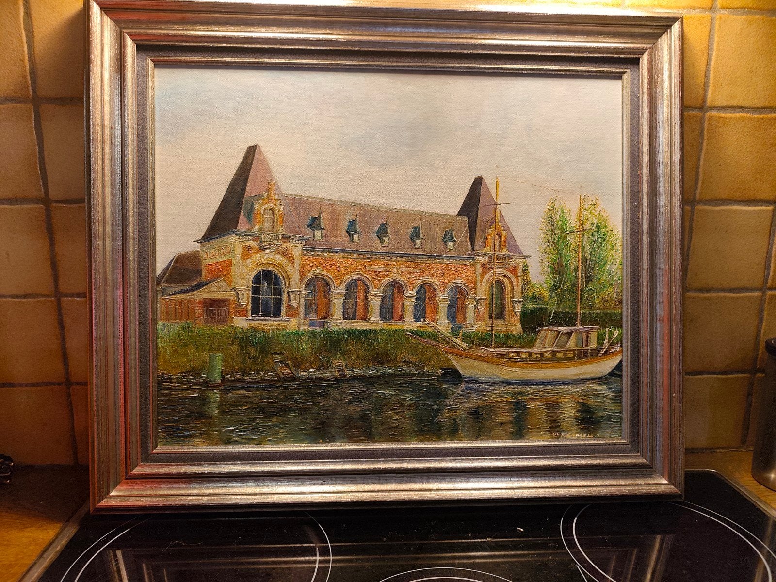 Schilderij van oud tolhuis Zelzate aan jachthaven., Enlèvement