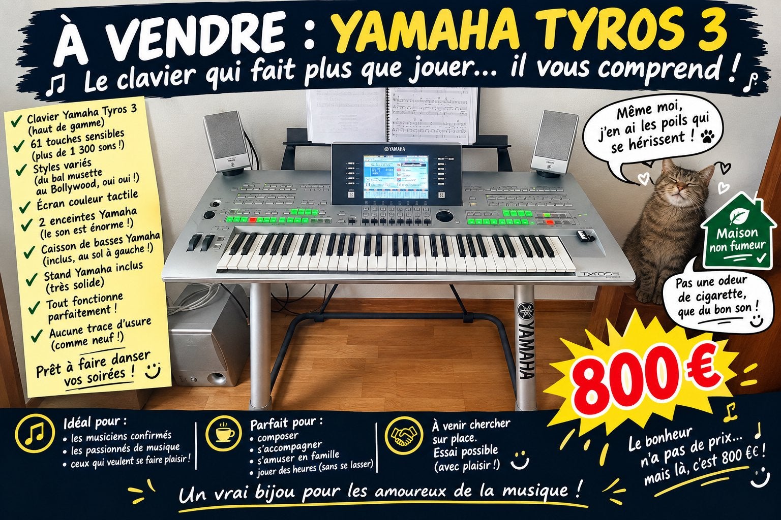 Yamaha Tyros 3 toetsenbord, Muziek en Instrumenten, Keyboards, Ophalen, Zo goed als nieuw, Yamaha